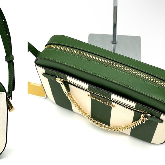 Michael Kors Large EW Zip Chain Xbody Crossbody Bag Green Multi - Picture 7 of 11